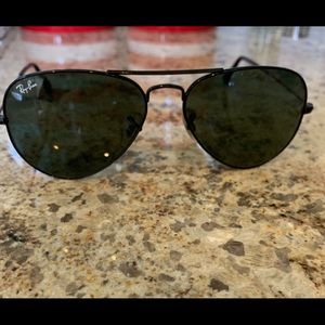 Authentic Black Aviator Ray Bans